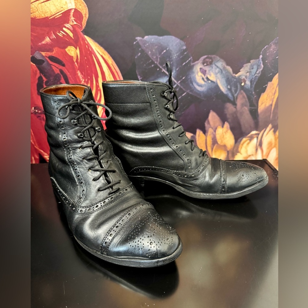 John Fluevog Hartford flat brogued dress boots